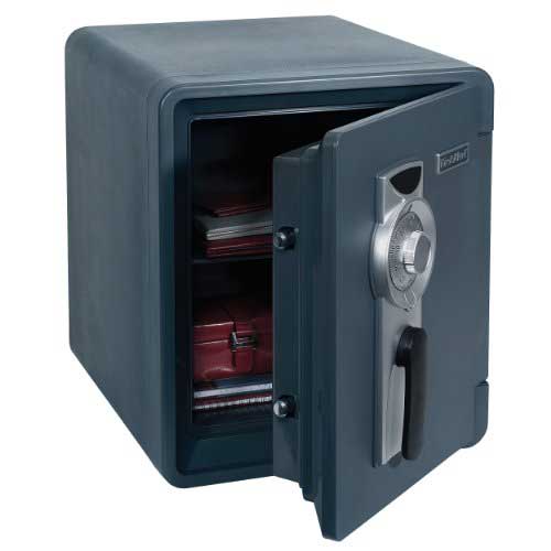 Gray, Double Construction, 2087F Waterproof 1 Hour Fire Safe with Combination Lock