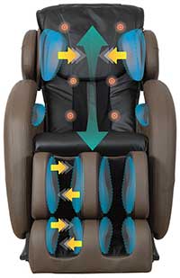 Air Bags, Kahuna LM6800 Massage Chair, Front