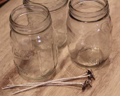 An Image of Heat proof Jars for How to Make Poured Tallow Candles
