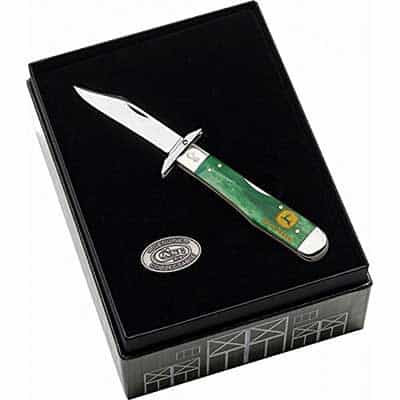 John Deere Pocket Knife 5743 Bright Green Bone Handle Main - Consumer Files