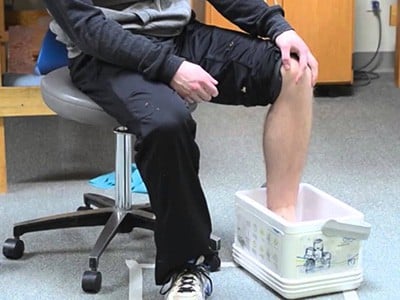 An Image of Frostbite Treatment on Foot for Warning Signs of Frostbite