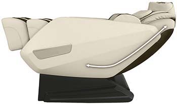 Fujita SMK9600 massage chair L track extends from the top of the backrest and down through the seat 