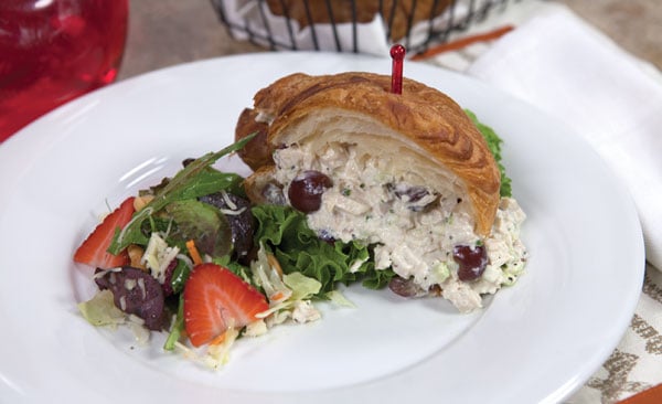 A Food Recipe of ThriveLife Chicken Salad with a Burger