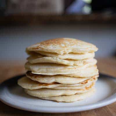 A stack of pancakes on a plate