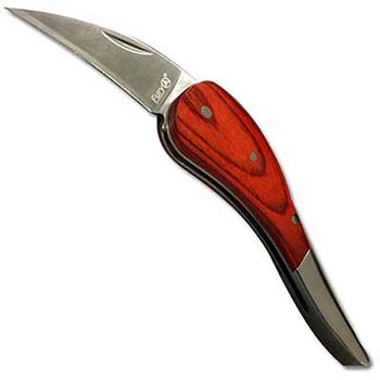 Red, Hardwood Handle with Stainless Pins, Furi Nobility Raindrop Folding Pocket Knife