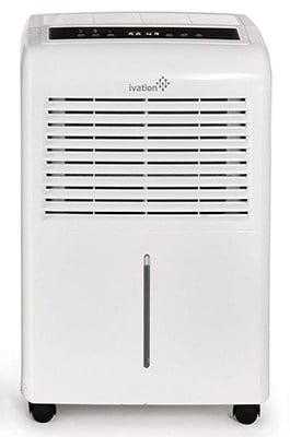 White Color, Ivation 30 Pint Energy Star Dehumidifier, Front View