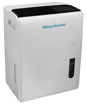 White Color, Keystone 95-Pint Dehumidifier, Leftview