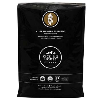 Medium Roast, Organic, Kicking Horse Cliff Hanger Medium Roast Espresso Beans 629070700049