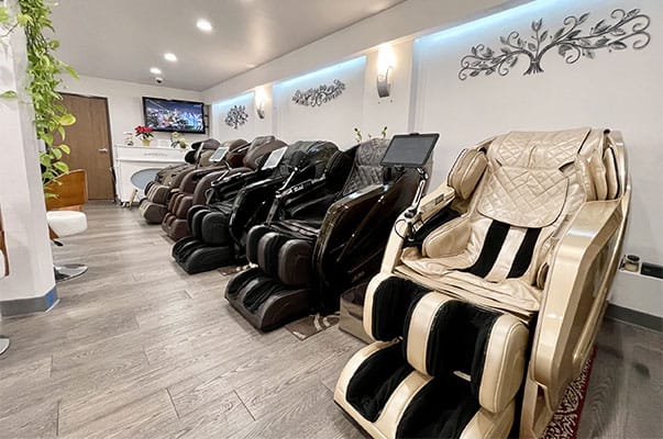 Kahuna Massage Chairs in a showroom