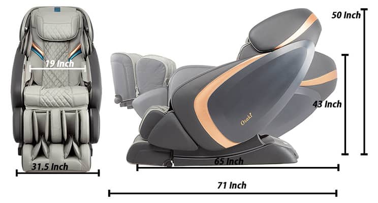 Osaki Pro Admiral Massage Chair Dimensions