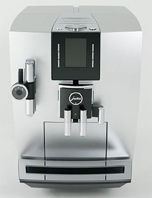 The Jura J6 espresso machine without its cup platform
