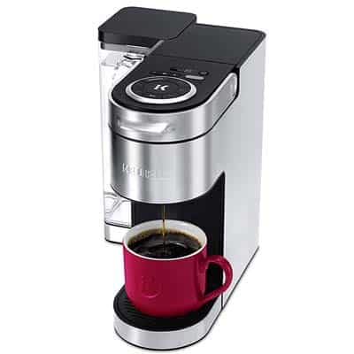 Stainless Steel variant of the K Supreme Keurig with K cup 