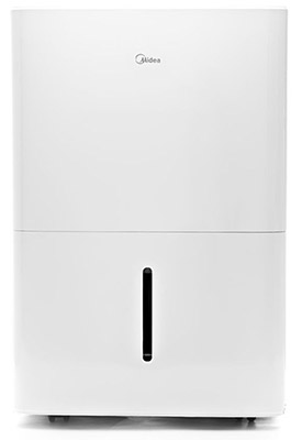 Midea EasyDry 50-pint Dehumidifier with white exterior and a minimalist look