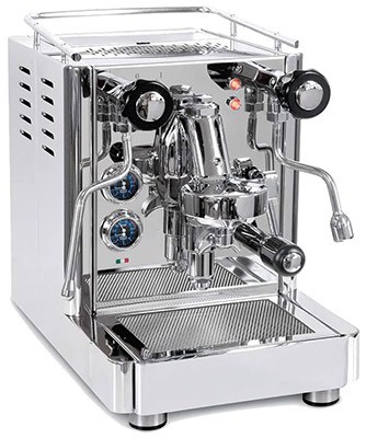 Quickmill Andreja with stainless steel body, temperature gauge, knobs, and water & steam valves