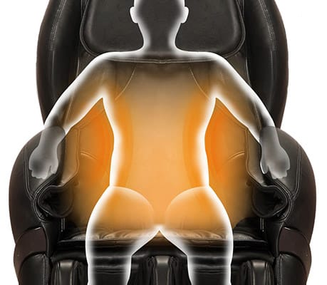 Westinghouse WES41-700S massage chair with glowing orange on the back area, indicating extensive heat