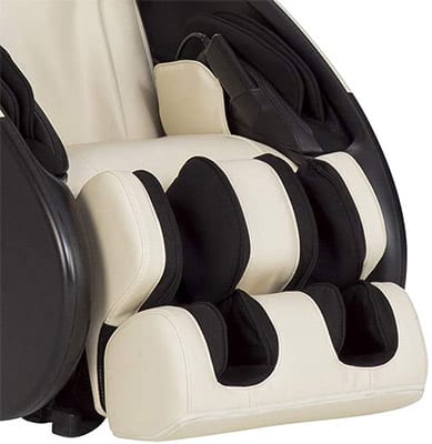 iJoy Total Massage Chair cream variant's manually extendable footrest