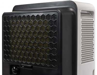 Danby 50 Pint Dehumidifier with small white grille on the side and large black grille at the back
