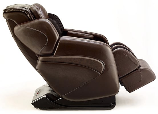 Inner Balance Jin with dark brown PU upholstery with the legports slightly elevated