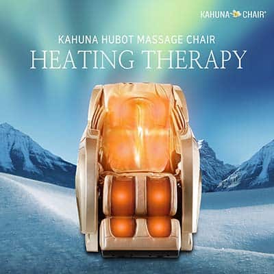 Kahuna Hubot HM-078 Massage Chair champagne variant with heating in the back & legports highlighted in bright orange