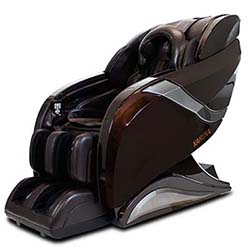 Kahuna Hubot HM-078 with dark brown PU upholstery, glossy brown hard shell exterior, and silver highlights