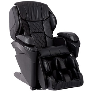 Panasonic MAJ7 Massage Chair with black synthetic leather upholstery and black base