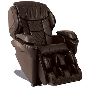 Panasonic MAJ7 Massage Chair with chocolate brown PU upholstery and black base