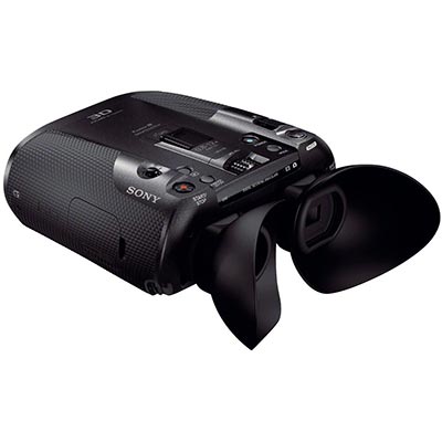 Sony Dev 50 Binoculars with black exterior, ergonomic grips on the sides, and large eyecups