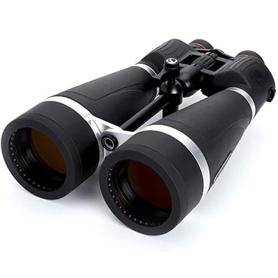 Celestron SkyMaster Astronomy Binoculars with black rubber armor and silver highlights