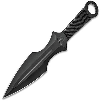 K EXCLUSIVE throwing dagger with stainless steel and non-reflective blade, and cord-wrapped handle