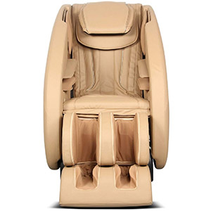 Ideal Massage Chair with beige PU upholstery, beige exterior, and black base