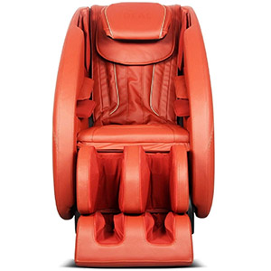 Ideal Massage Chair with red-orange PU upholstery