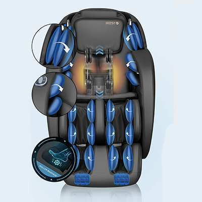 An illustration of the airbags and massage rollers on the iRest A303-6 Massage Chair