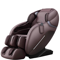 Brown variant of iRest A303-6 with dark chocolate brown PU upholstery and silver highlights