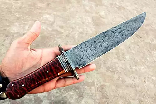 Custom Bowie Knife With Snake Eye Wood Handle by DKC Knives